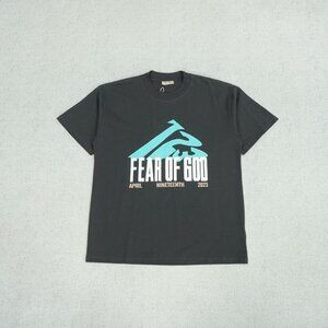 RIVINGTON ROI REBIS OF GOD Mountain Print T Shirt  Black Short Sleeve